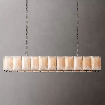 Harlou Alabaster Rectangular Dining Room Chandelier 74"