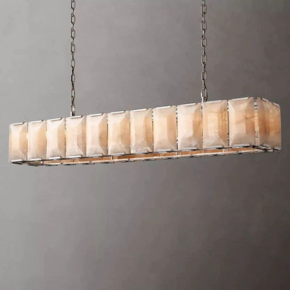 Harlou Alabaster Rectangular Dining Room Chandelier 74"