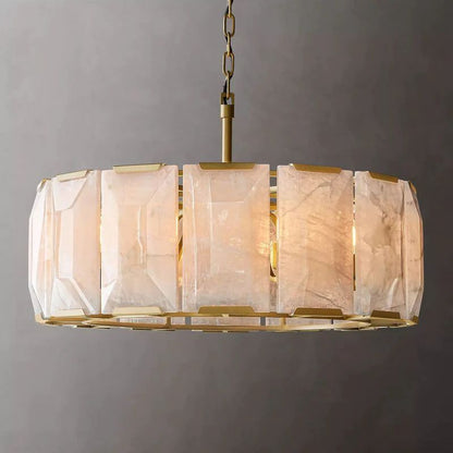 Harlou Alabaster Round  Dining Room Chandelier 31"