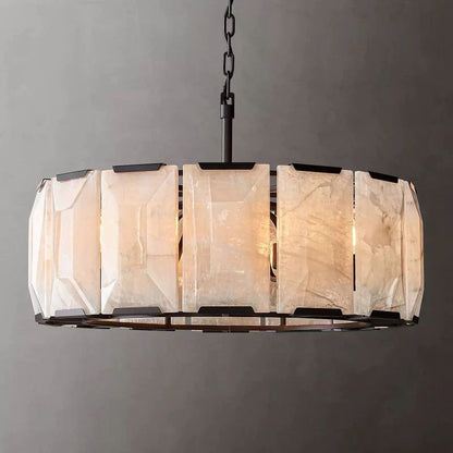 Harlou Alabaster Round  Dining Room Chandelier 31"