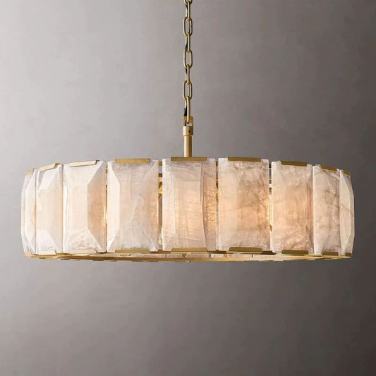 Harlou Alabaster Round Dining Room Chandelier 43"