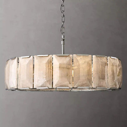 Harlou Alabaster Round Dining Room Chandelier 43"