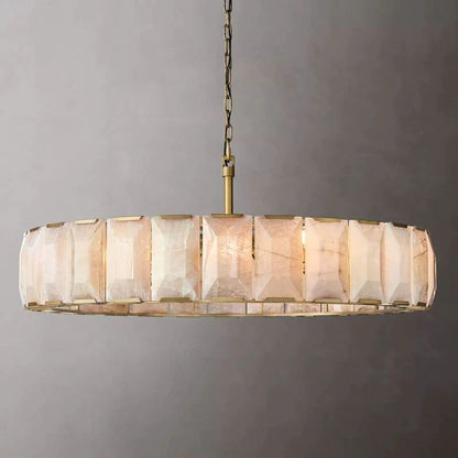 Harlou Alabaster Round Dining Room Chandelier 60"