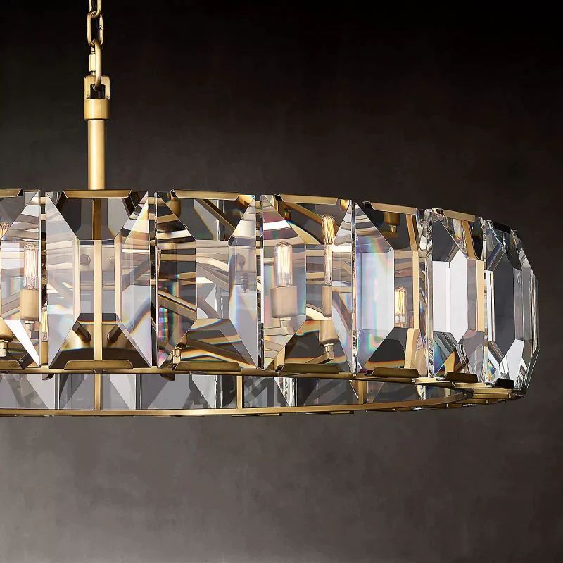 Harlou Crystal Round Living Room Chandelier 43"