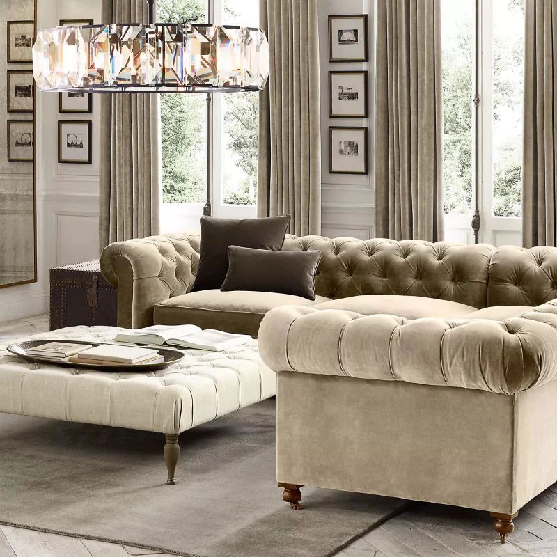 Harlou Crystal Round Living Room Chandelier 43"