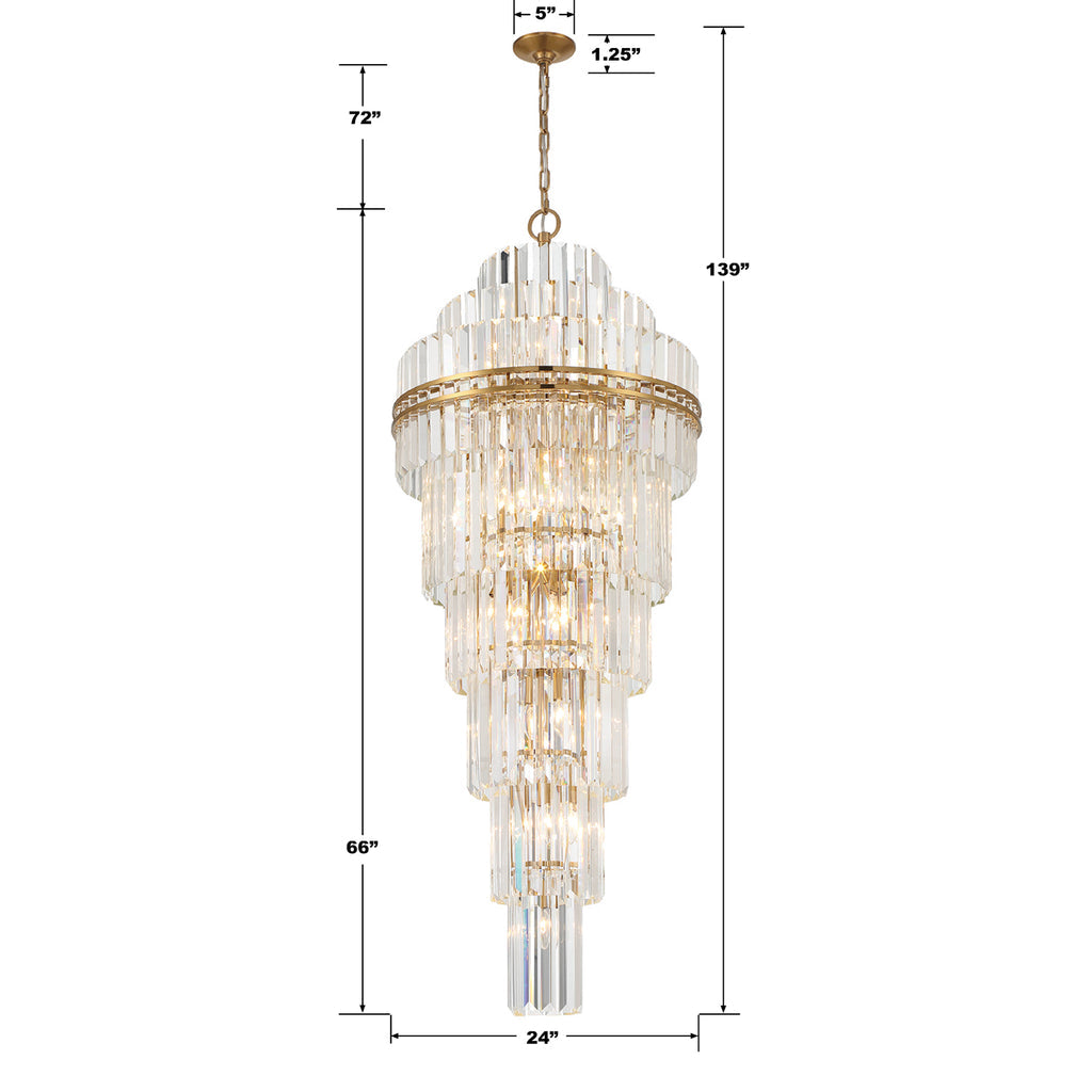 Haky Multi-Layer Crystal 31 Light Chandelier
