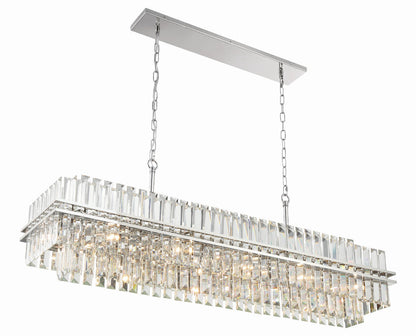 Haky Rectangular Crystal 16 Light Chandelier