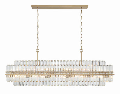 Haky Rectangular Crystal 16 Light Chandelier