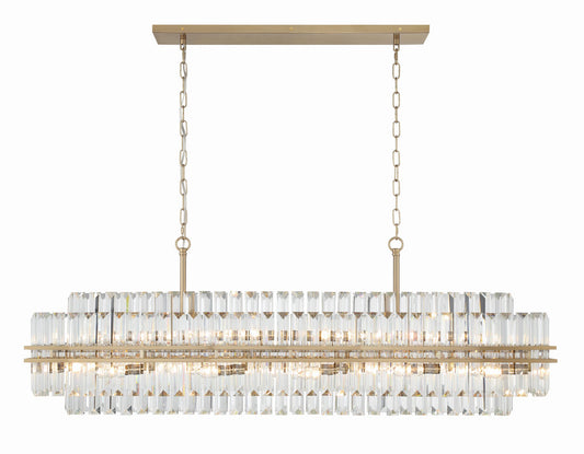 Haky Rectangular Crystal 16 Light Chandelier