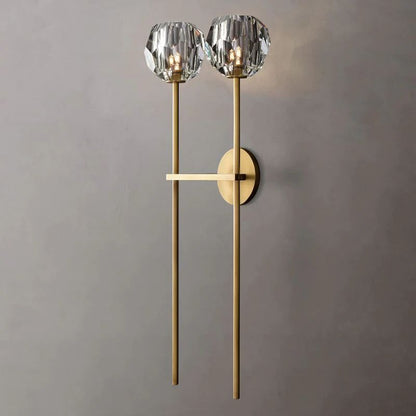 Kristina Clear Glass Double Grand Bathroom Wall Sconce