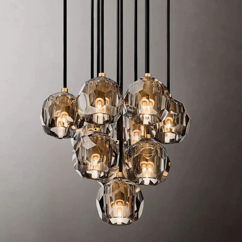 Kristina Glass Round Cluster Chandelier 14"