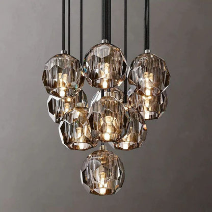 Kristina Glass Round Cluster Chandelier 14"