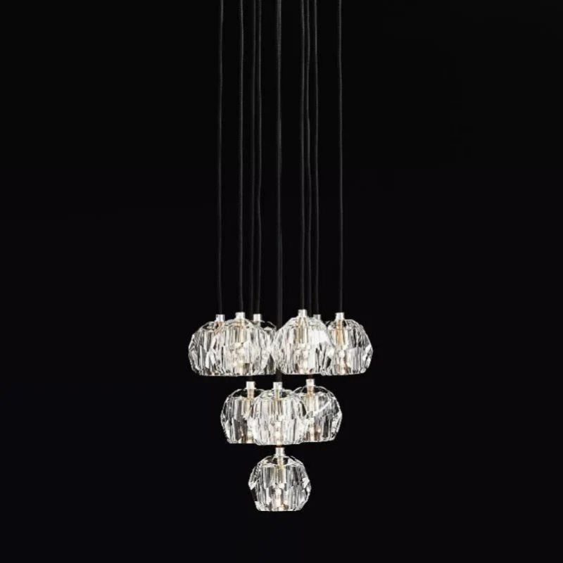 Kristina Glass Round Cluster Chandelier 14"