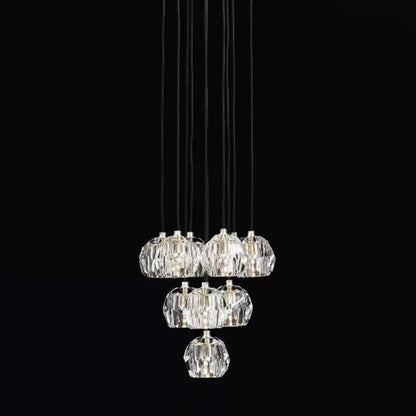 Kristina Glass Round Cluster Chandelier 14"