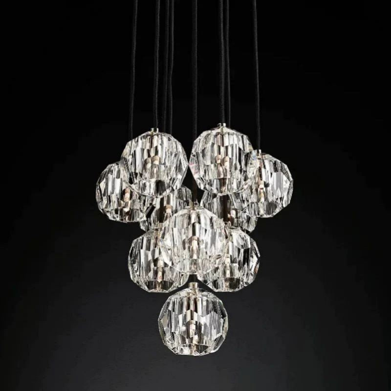 Kristina Glass Round Cluster Chandelier 14"