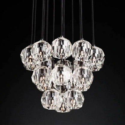 Kristina Glass Round Cluster Chandelier 19"
