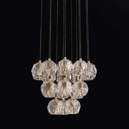 Kristina Glass Round Cluster Chandelier 19"
