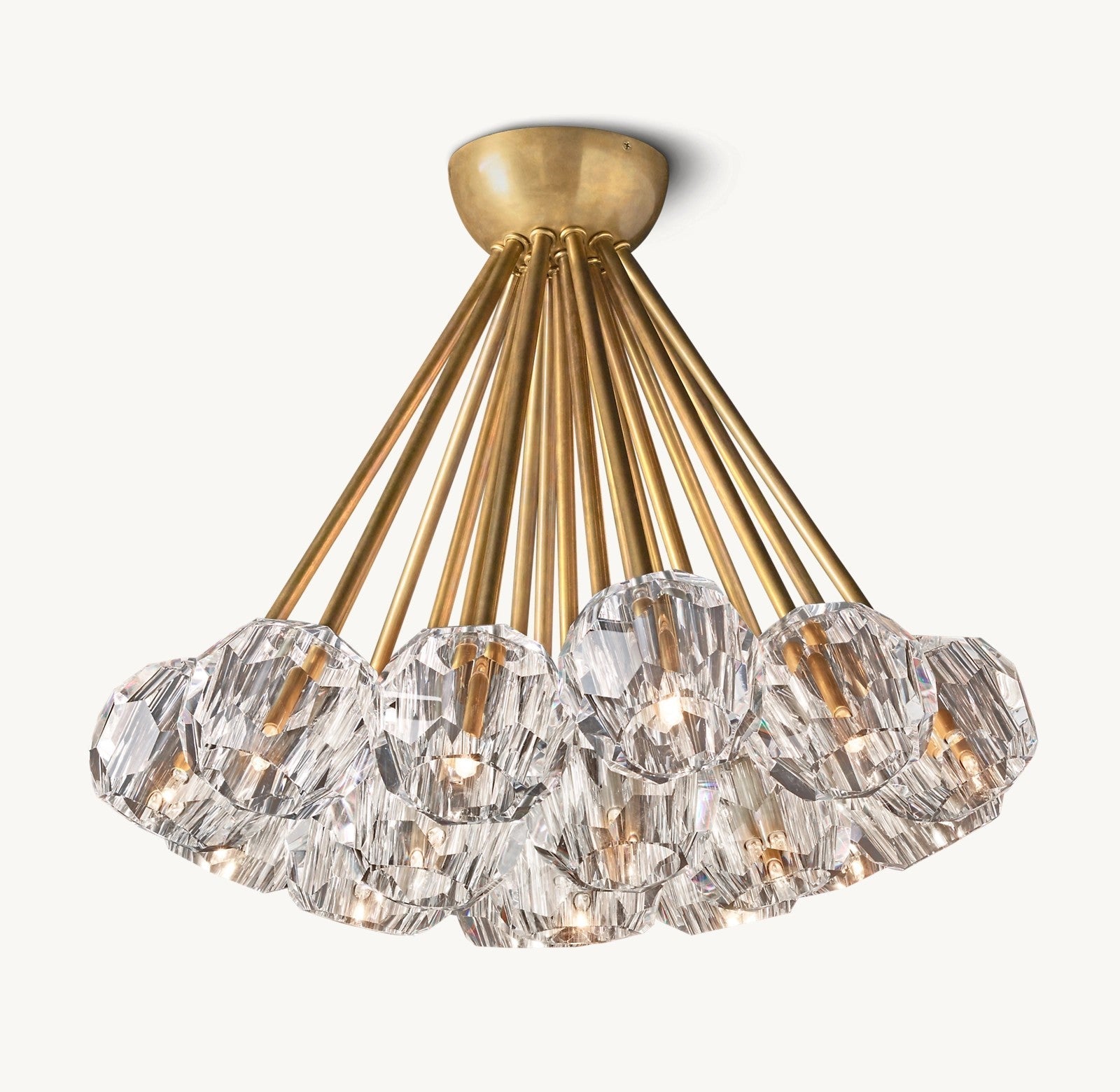 Kristina Cristal Clear Glass Flushmount 24"