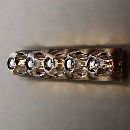 Kristina Smoke Glass Linear Grand Bathroom Wall Sconce