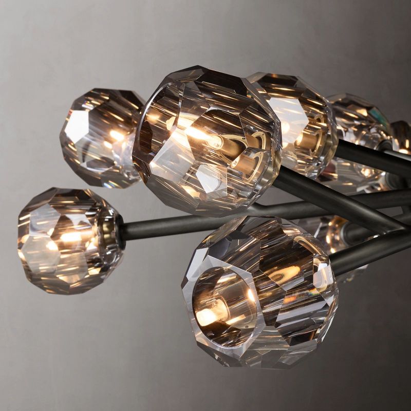 Kristina Smoke Glass Round  Dining Room Chandelier 24"