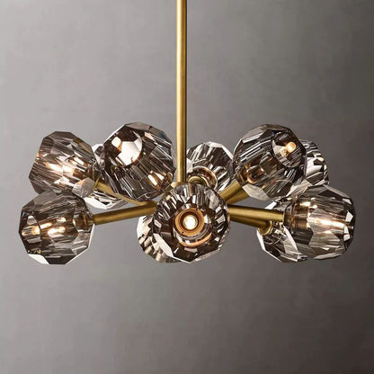 Kristina Smoke Glass Round  Dining Room Chandelier 24"