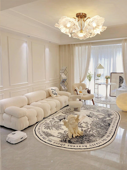 Glass Ceiling Lamp with Lotus Leaf Design