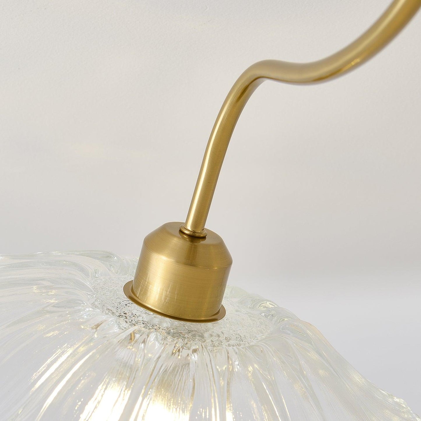 Glass Ceiling Lamp with Lotus Leaf Design