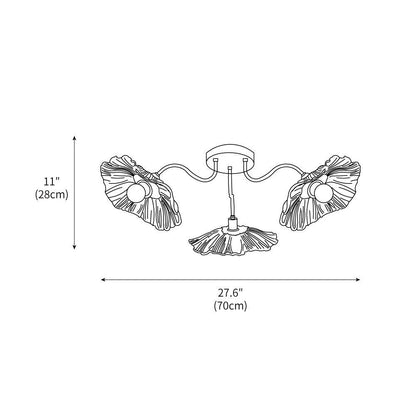 Glass Ceiling Lamp with Lotus Leaf Design