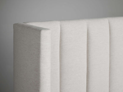 Wyller Channel-Stitched Extended Headboard Bed with Low Footboard