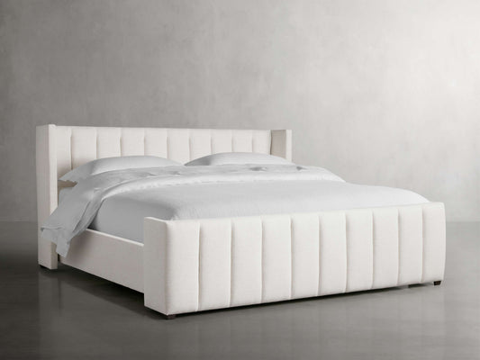 Wyller Channel-Stitched Bed with High Footboard
