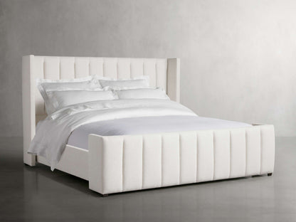 Wyller Channel-Stitched Bed with High Footboard
