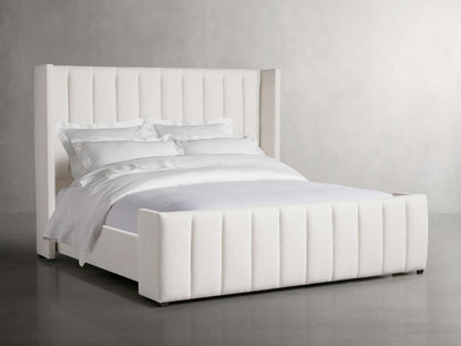 Wyller Channel-Stitched Bed with High Footboard