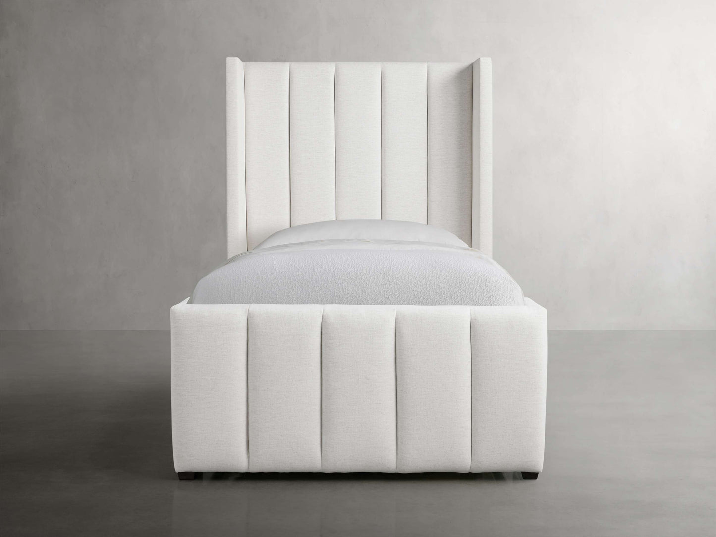 Wyller Channel-Stitched Twin Bed with High Footboard