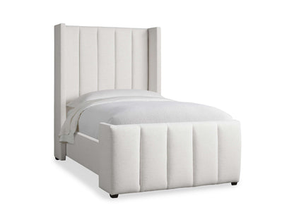 Wyller Channel-Stitched Twin Bed with High Footboard