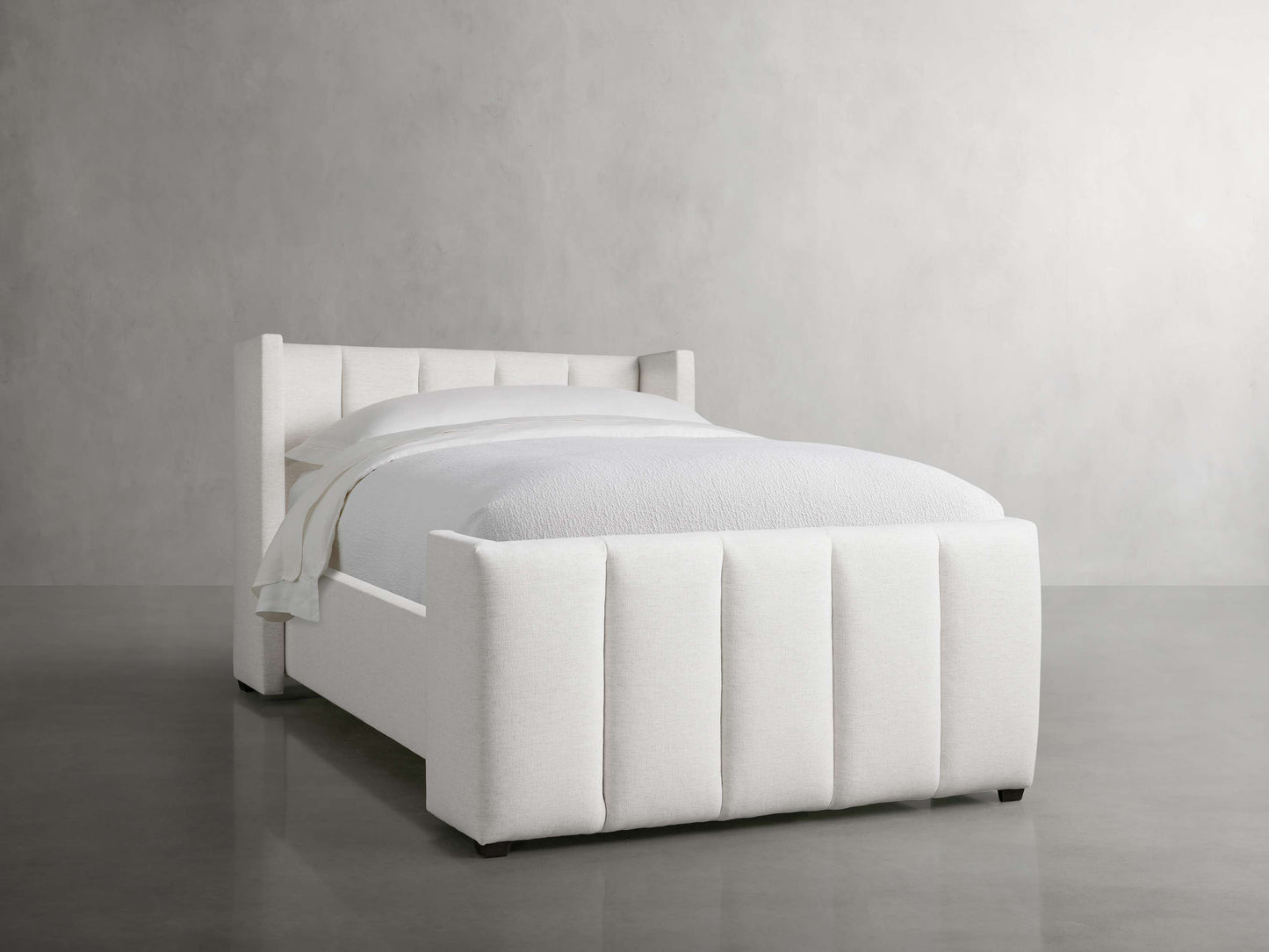 Wyller Channel-Stitched Twin Bed with High Footboard