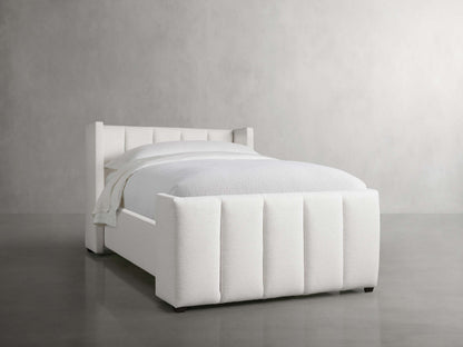 Wyller Channel-Stitched Twin Bed with High Footboard