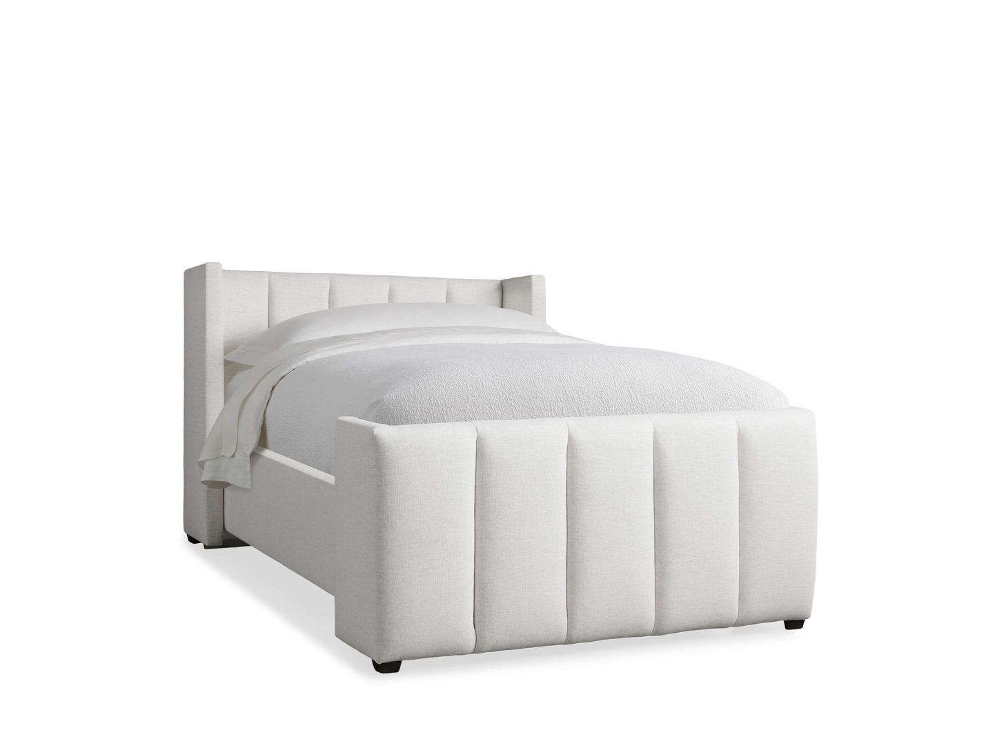 Wyller Channel-Stitched Twin Bed with High Footboard