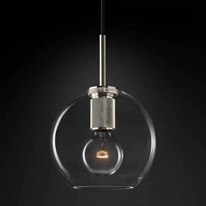 Mechanic Globe Shade Bedroom Pendant Light 8"