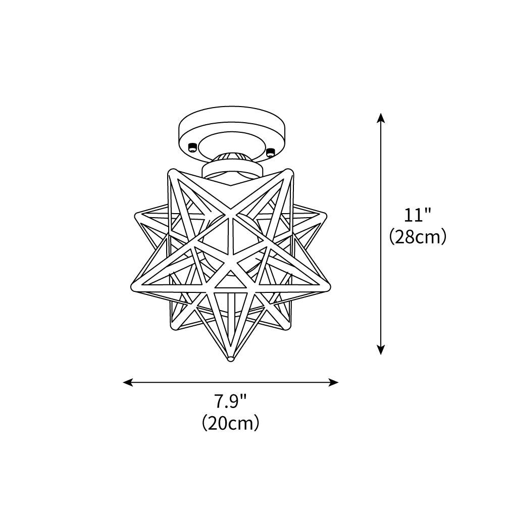 Brass Star Ceiling Light 7.9 Inch