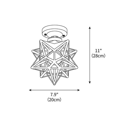 Brass Star Ceiling Light 7.9 Inch