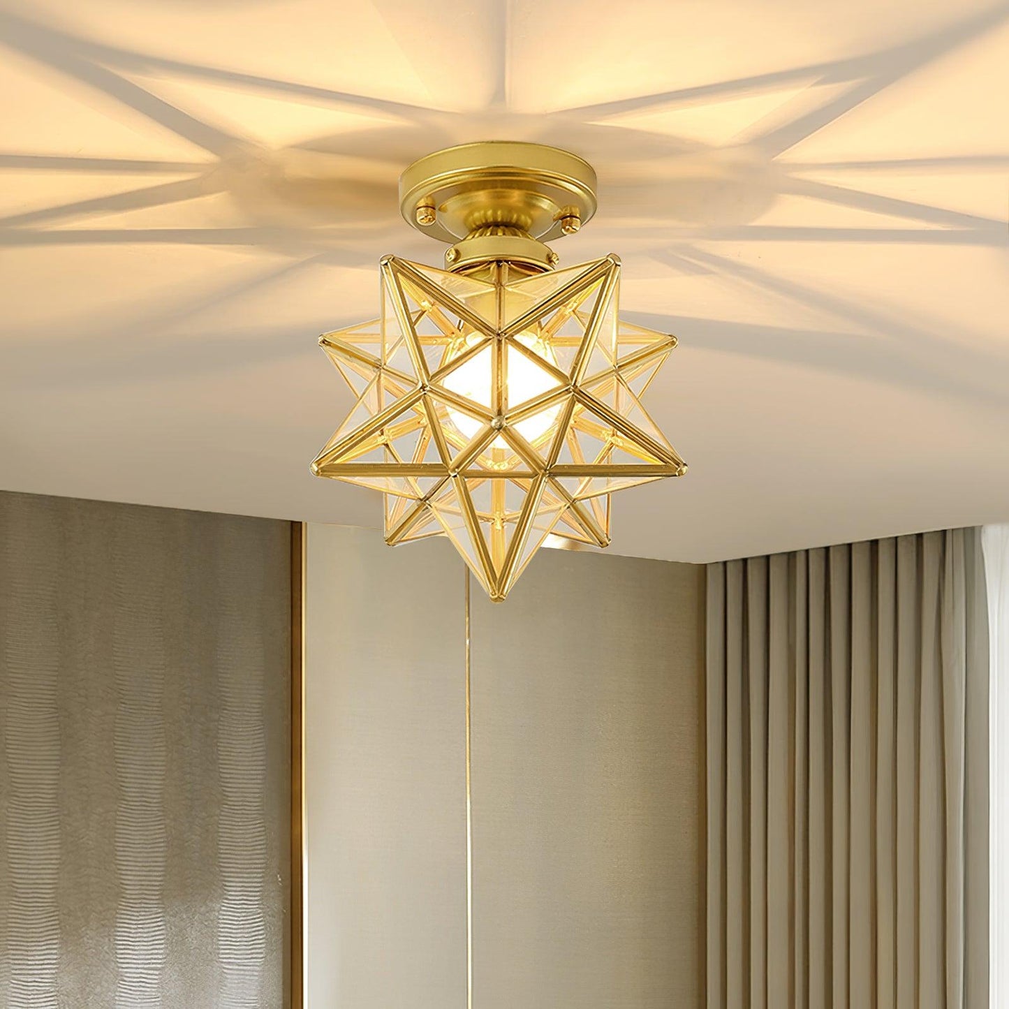 Brass Star Ceiling Light 7.9 Inch