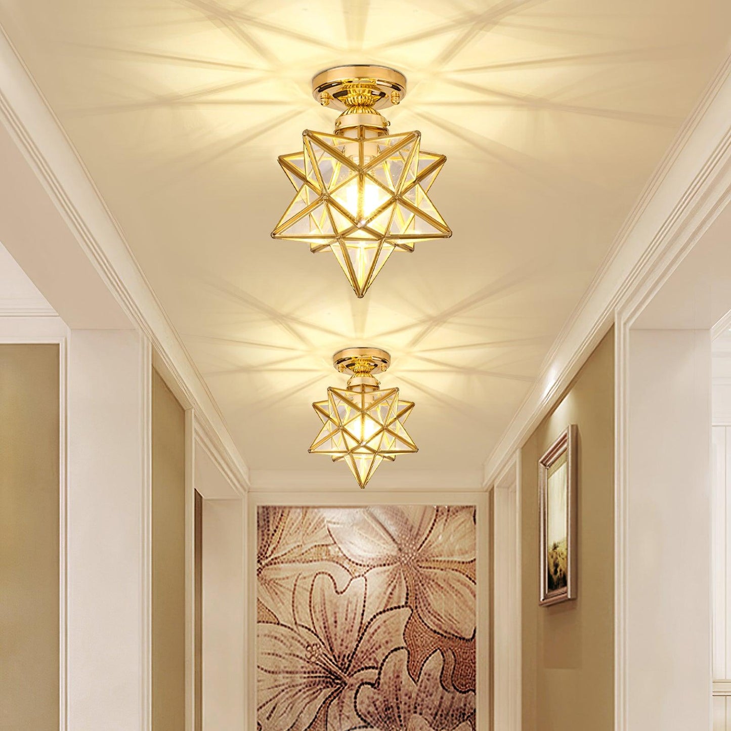 Brass Star Ceiling Light 7.9 Inch
