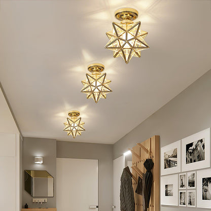 Brass Star Ceiling Light 7.9 Inch