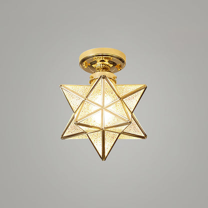 Brass Star Ceiling Light 7.9 Inch