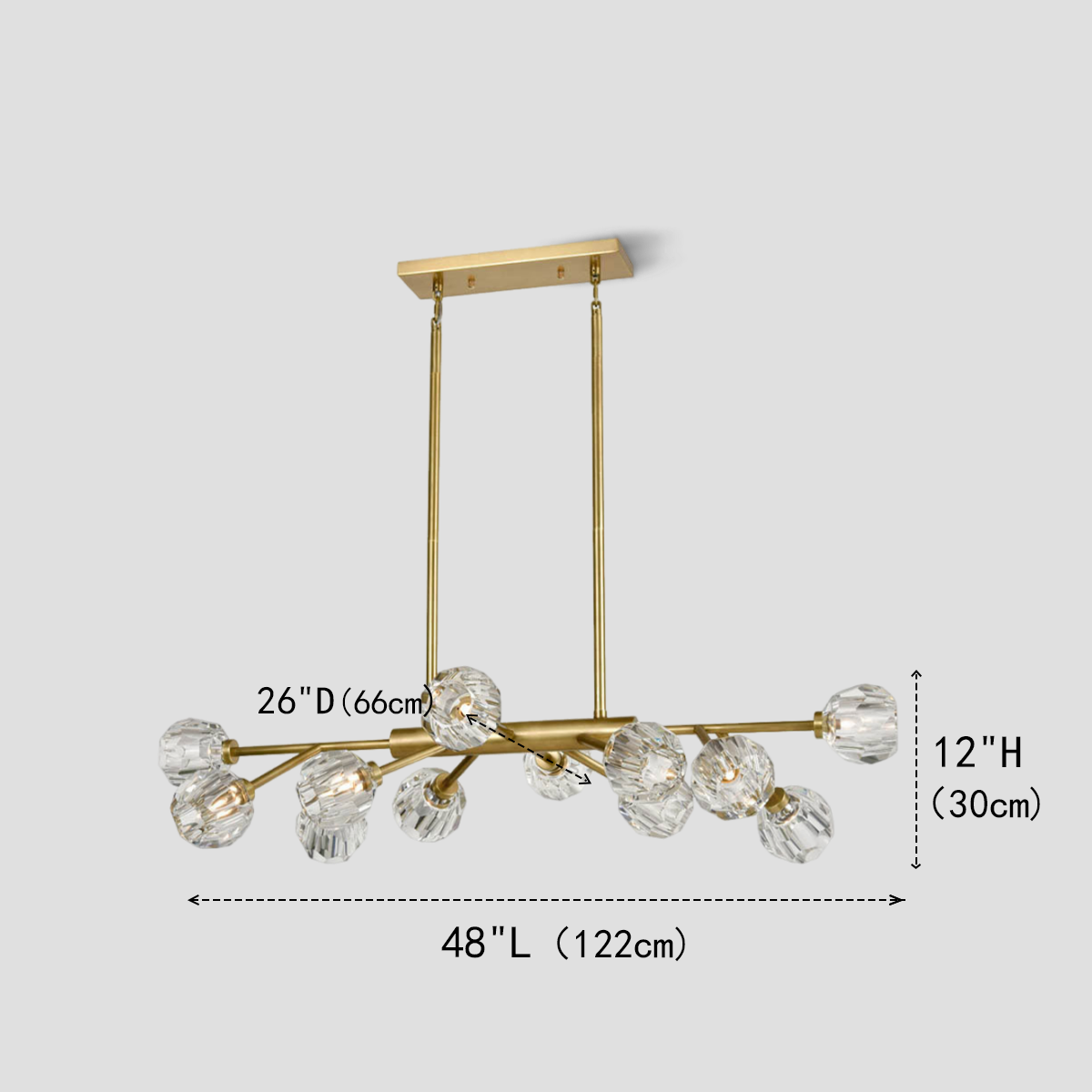 Kristina Clear Glass Linear Dining Room Chandelier