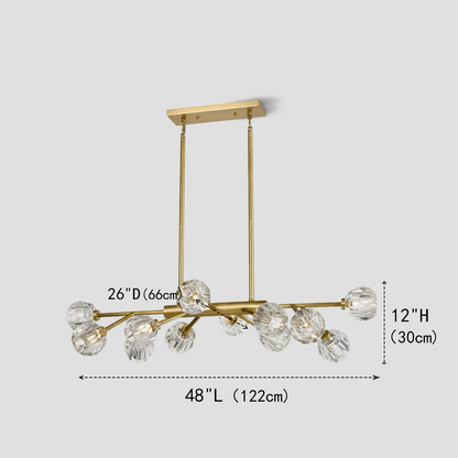 Kristina Clear Glass Linear Dining Room Chandelier