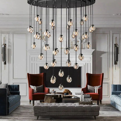 Pearl Round Chandelier 60" For Living Room