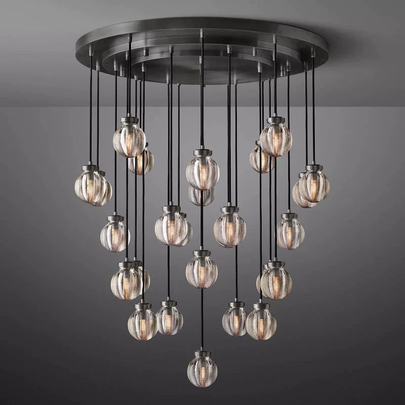 Pearl Round  Living Room Chandelier 38"