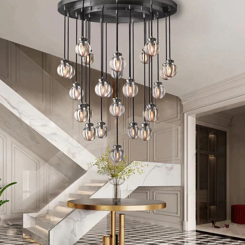 Pearl Round  Living Room Chandelier 38"