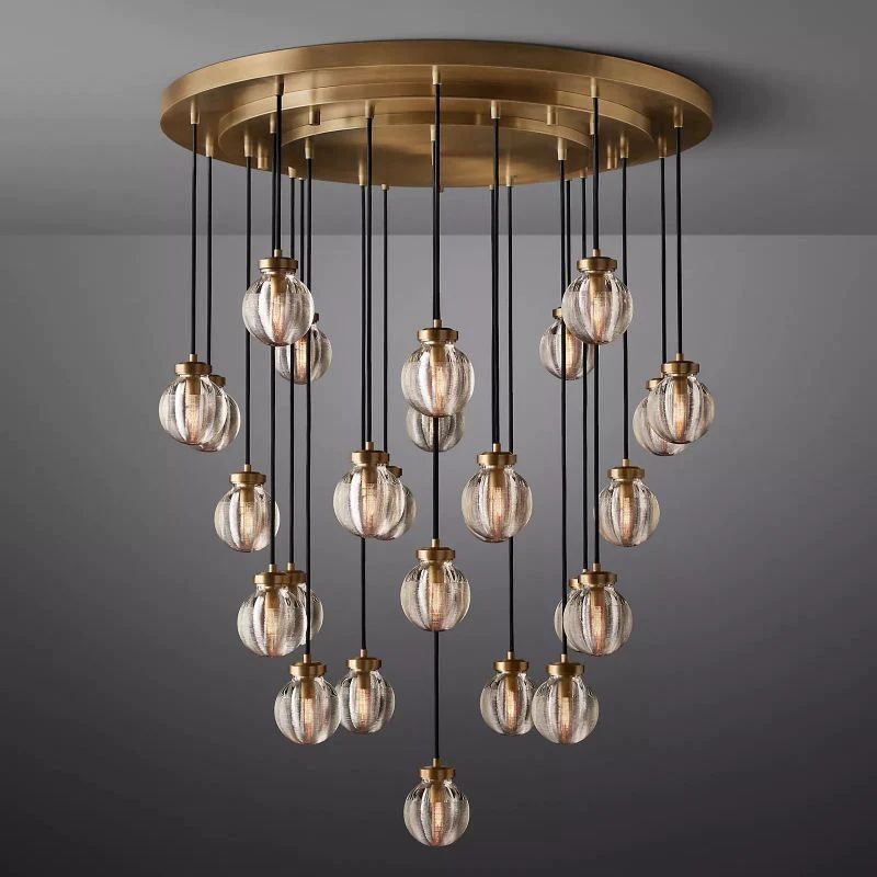 Pearl Round  Living Room Chandelier 38"